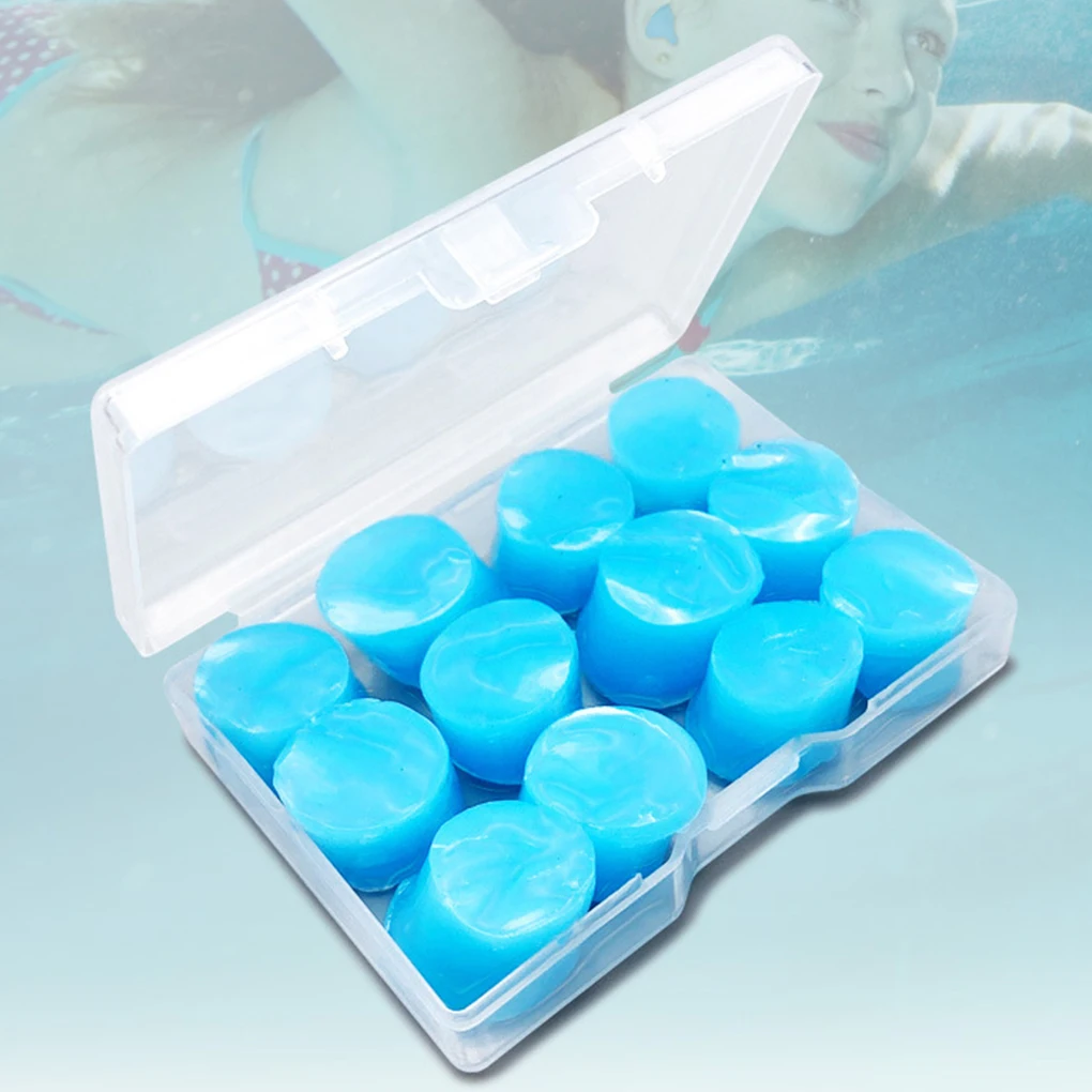 

12 Pieces Ear Plugs Silicone Sleeping Noise Cancelling Flexible Earplugs Diving Earplug for Swimming Snorkeling Accessories