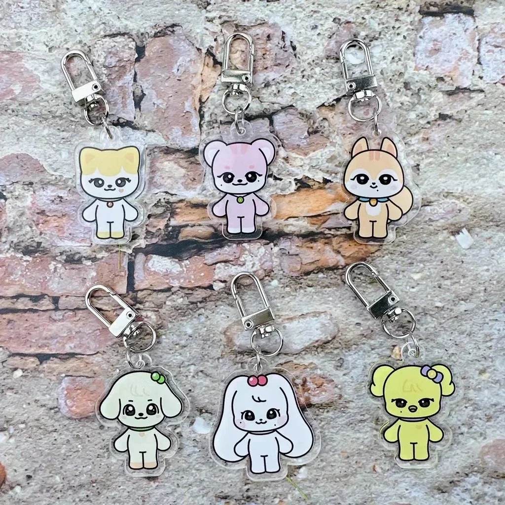 Двусторонний акриловый брелок с принтом Kpop Idol IVE милый мультяшный Брелок