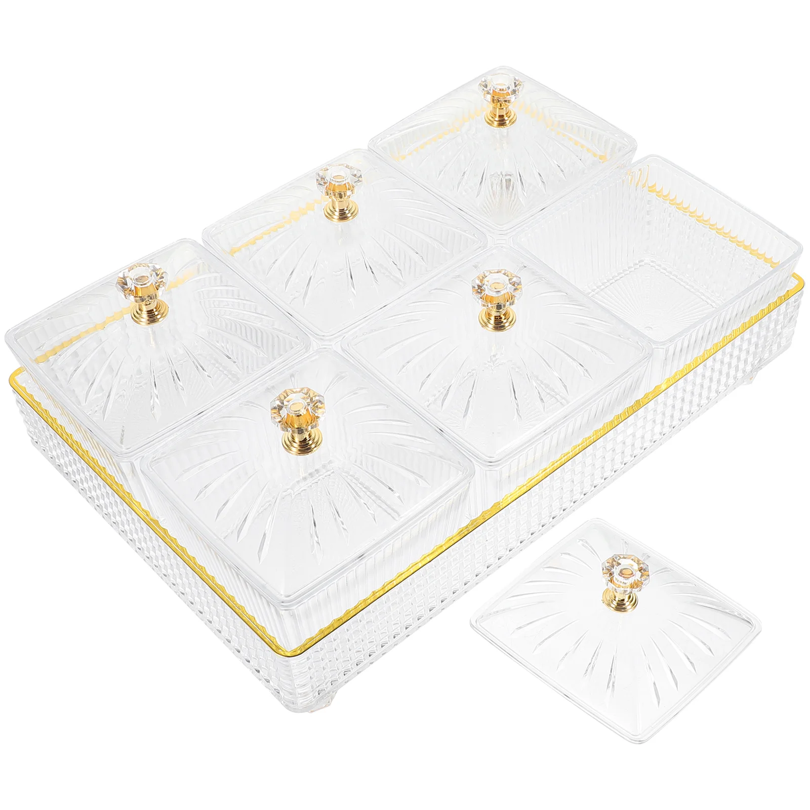 

Decorative Tray Wedding Fruit Bowl Utility Plate Ornament Container Snacks Dish Trays Small Candied Compartment Platter