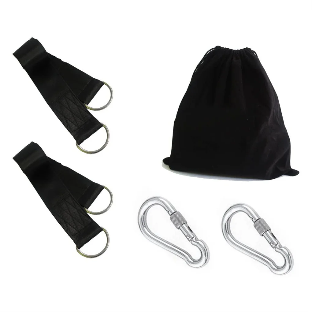 

Tree Swing Hanging Straps Kit Hammock Carabiner Yard Camping Rope