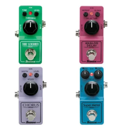 

Ibanez Mini Guitar Effect Pedals - TS Mini, Analog Delay, Chorus, Super Metal,850 Fuzz with excellent touch sensitivity