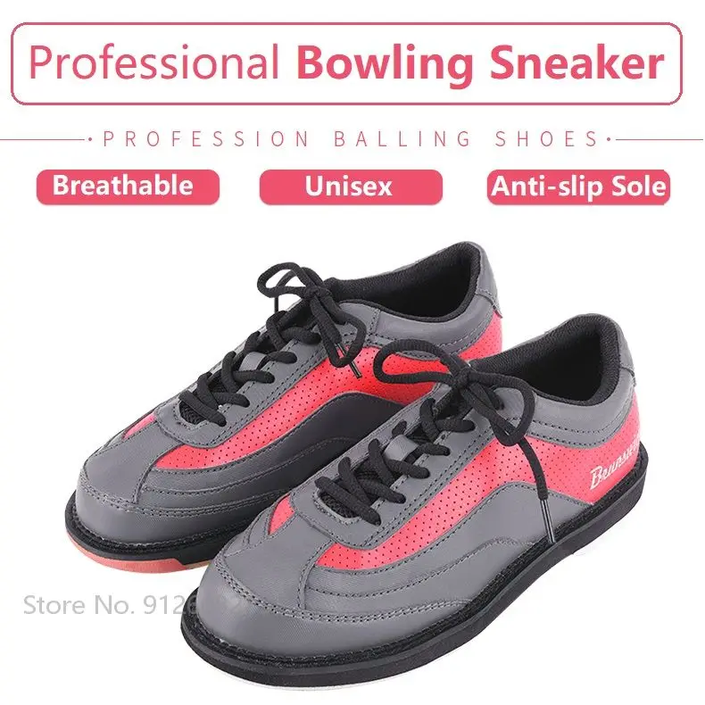 Women Men Skidproof Sole Bowling Shoes Unisex Breathable Leather Sports Sneaker Professional Training Trainer Bowling Supplies