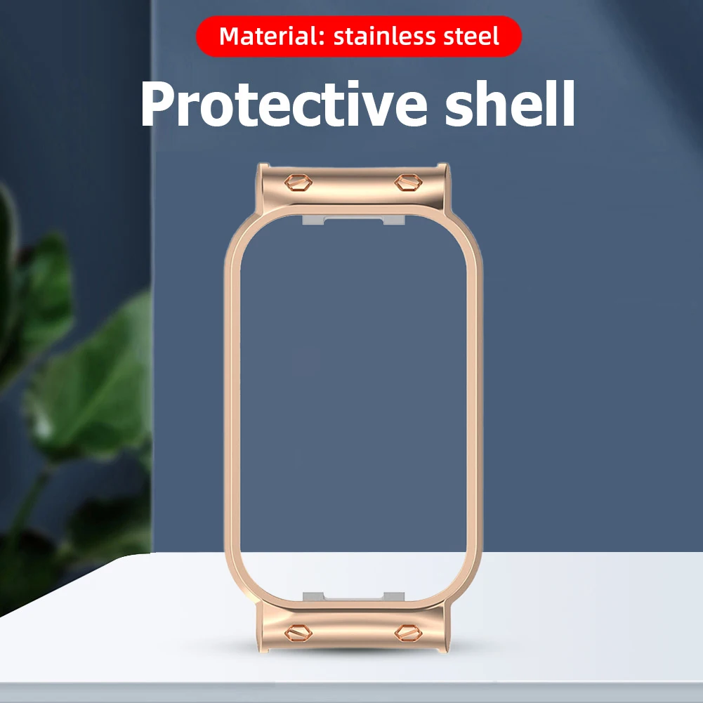 

Защитный чехол-рамка из нержавеющей стали, защитный чехол с защитой от царапин, защитный бампер с защитой от пыли для Redmi Band2