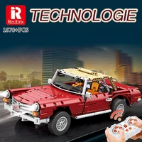 reobrix 1578pcs city technologle classic vintage 280sl rc roadster building blocks remote control sports car moc assemble toys