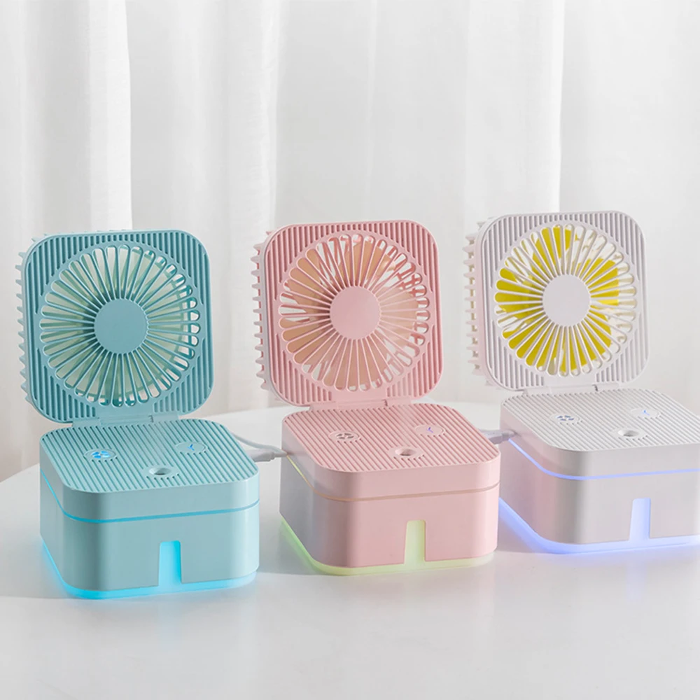 

7-color Night Light Small Fan Humidifier, Household Silent Desktop Bedroom, Convenient USB Charging Multi-functional Spray