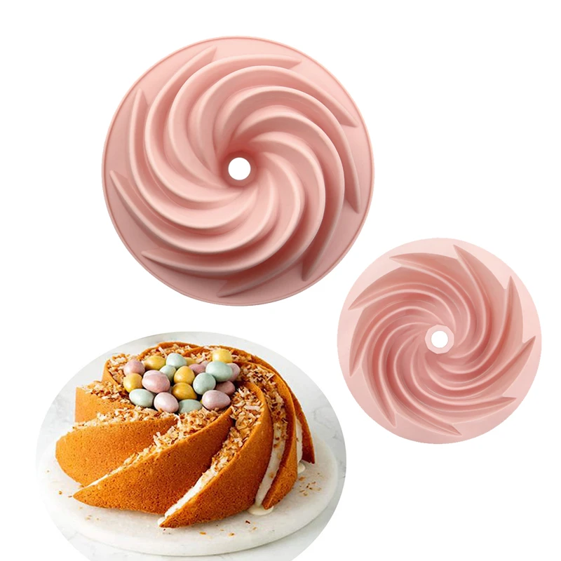 

6 Inch Spiral Cake Mold Silicone Fluted Pan For Jello Mousse Bread Flan Tart Cheesecake Brownie Dessert Nonstick Baking Tray