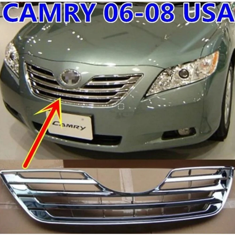 Полностью Серебряный передний бампер для Toyoda CAMRY ACV40 США 2006-2008