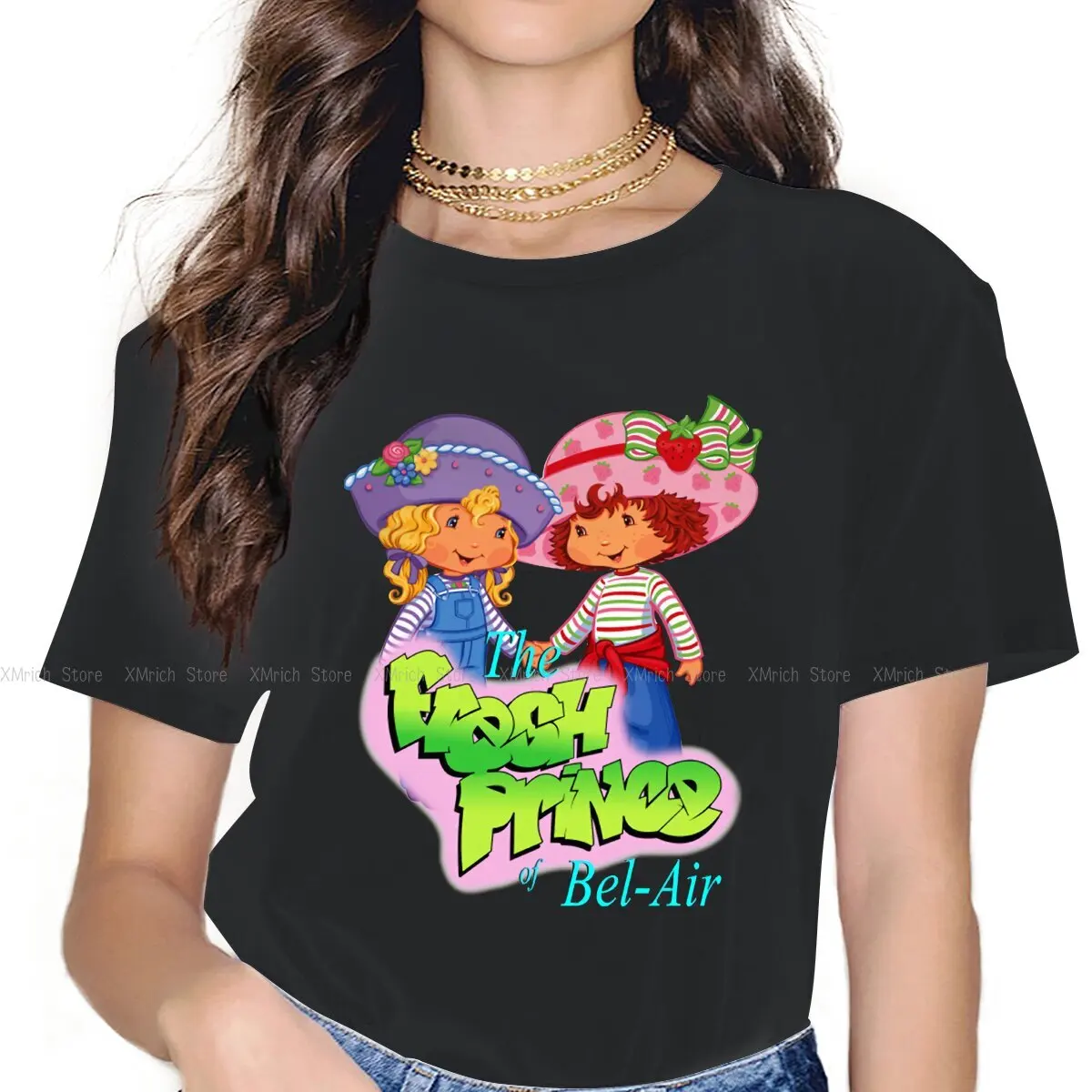 

Eighties Ladies The Fresh Prince Essential Women Clothes Strawberry Shortcake TV Oversized T-shirt Goth Vintage Female Top
