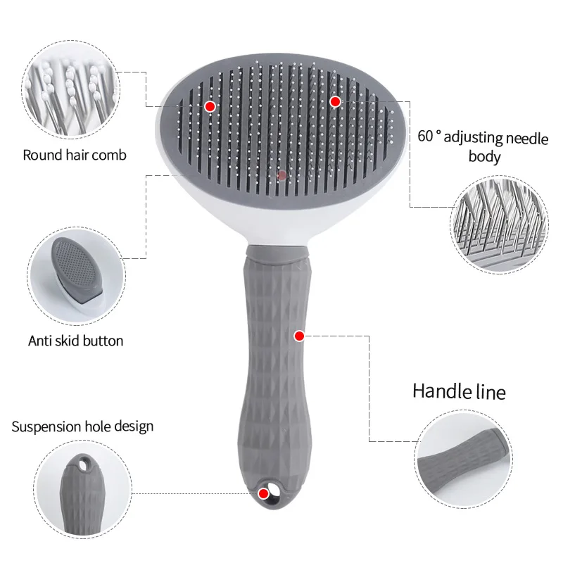 

One Button Hair Removal Pet Comb Cat Comb Automatic Hair Removal Comb Pet Supplies Four Seasons Universal