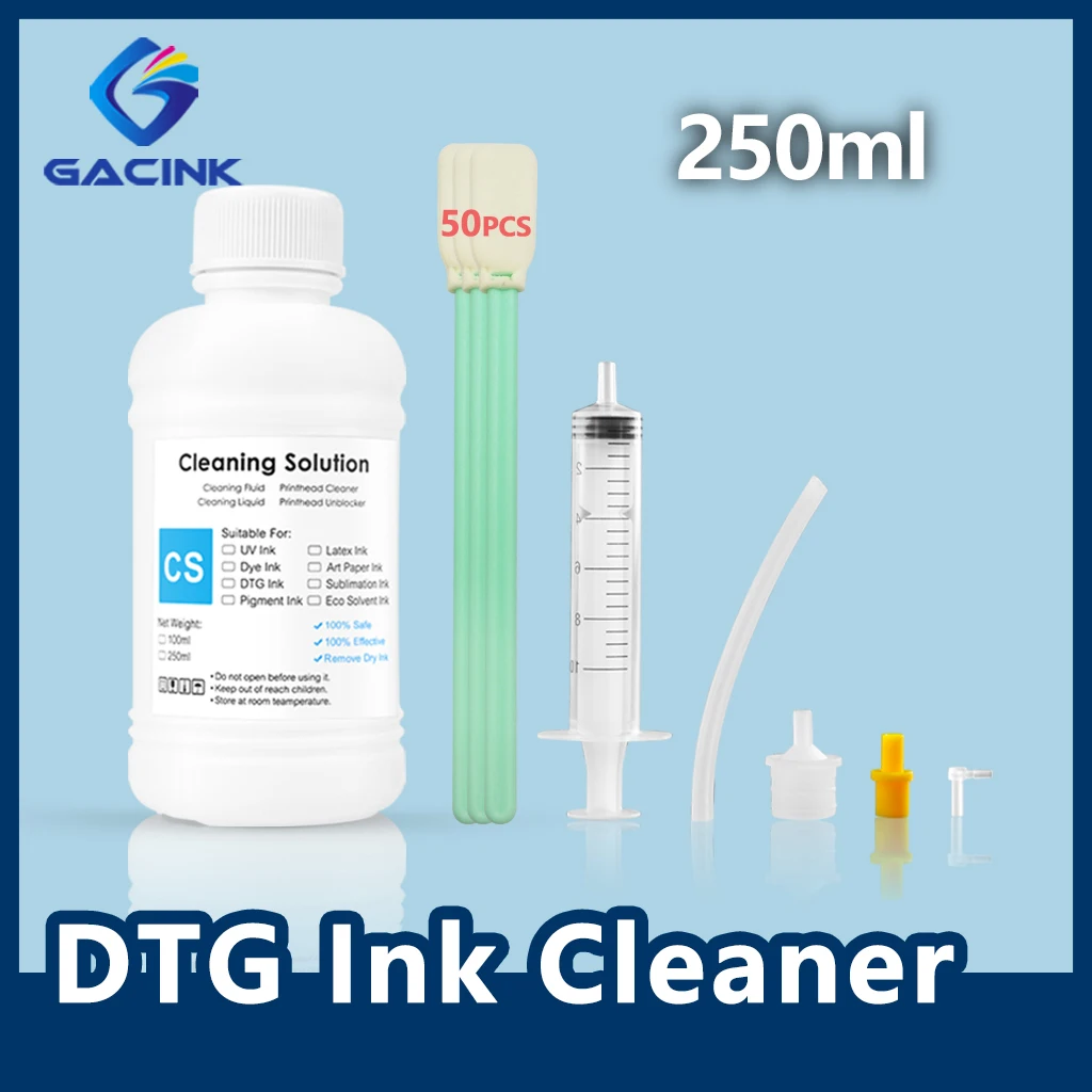 

Чистящее средство для чернил 250 мл DTG, универсальная жидкость для чистки текстильных чернил, печатающая головка для принтера Epson/HP/Canon/Brother