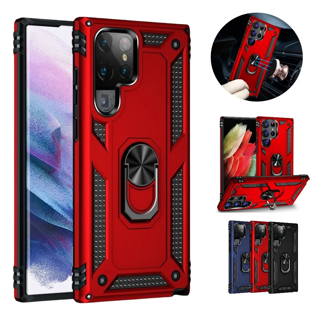 

For Samsung Galaxy S23 Ultra S22 S21 S20 S10 Plus 5G S9 S8 Case Kickstand Armor Cover For Samsung Note 20 10 9 8 Magnet case