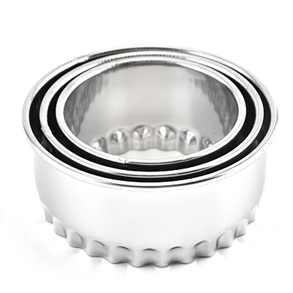 

3PCS Stainless Steel Round Shape Dumpling Wrapper Mold Set Cookie Pastry Maker Jiaozi Cutter Kitchen Gadgets Creative Part Tool