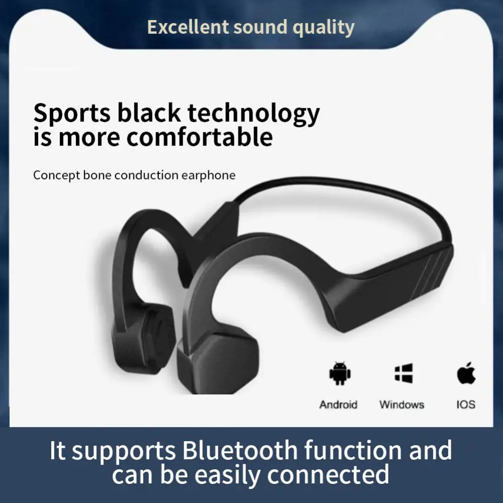 

Sport Earphones Bone Conduction Earphones Waterproof Earbud Not In-ear Wireless Headset With Mic Lightweight Ear Hook Hands-free