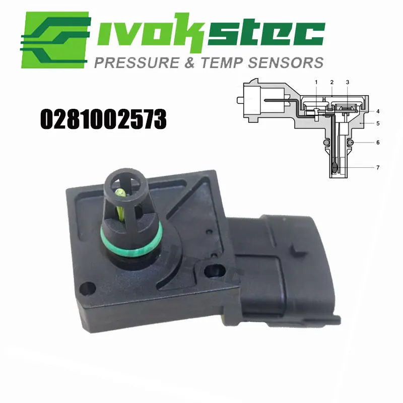 

0281002573 Датчик давления абсолютного повышения впускного воздуха в коллекторе для Renault Clio Master Megane Scenic 8200194432 8200750883