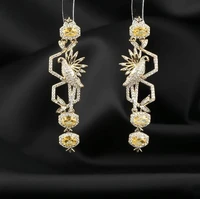 bird shaped color zircon luxury design earrings for women geometric gem pendant classic vintage animals jewelry
