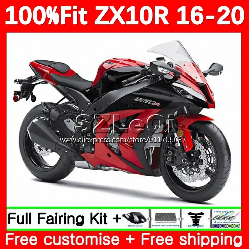 

gloss red Injection Body For KAWASAKI NINJA ZX 10 R 10R ZX-10R ZX10R 16 17 18 19 20 2016 2017 2018 2019 2020 Fairing 112LQ.27
