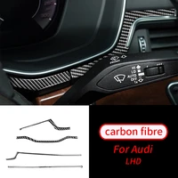 for audi a4 b9 a5 17 19 real carbon fiber dashboard strip decorative cover trim car inner accessoies