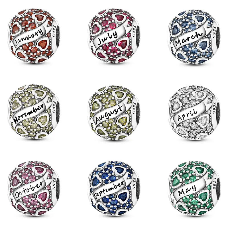 

Hot selling 925 silver suitable for original Pandora bracelet bracelet shiny zircon December beaded women's fashion DIY gift