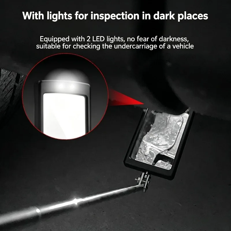 Фото 360 °   Зеркало инспекционное с LED-подсветкой, телескопическое, с рукояткой, для обслуживания и ремонта автомобилей, выдвижной инструмент №2