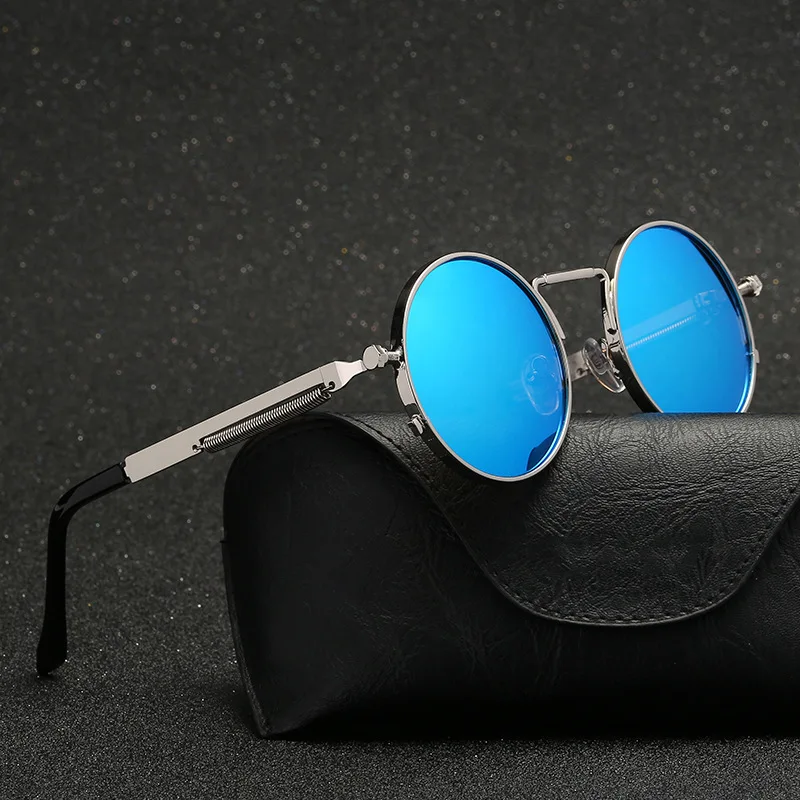 

Vintage Retro Polarized Steampunk Sunglasses Fashion Metal Round Mirrored Eyewear Men Circle Sun Glasses UV400