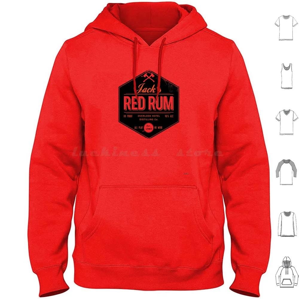 

Jack'S Red Rum Hoodies Long Sleeve Shining Horror Drinks Film Movie 80S King Kubrick Rum Booze