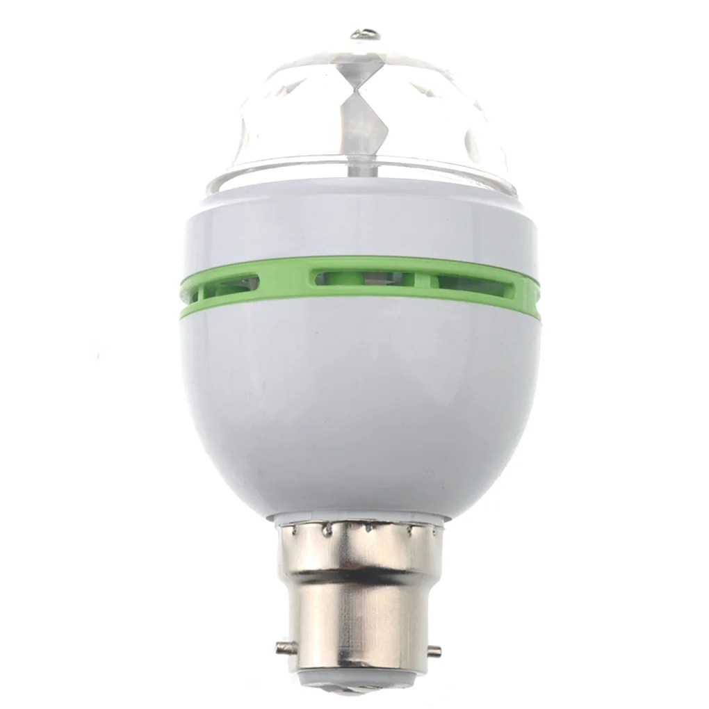 3W E27 B22 RGB Crystal Ball Rotating LED Stage Light Bulbs For Club Pub Disco Party Bulb Lamp