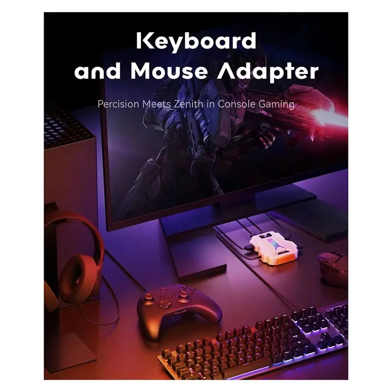 Игровой адаптер AIMZENIX AX300 STRIKER PRO K&M для мыши, совместимый с PS43, ONE, X360, XSS, XSX, N-Switch, для наушников с разъемом 3,5 мм (art.: 3920dba6cb059) - 3920dba6cb059