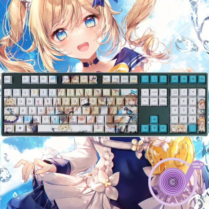 Игровая механическая клавиатура Genshin Impact Barbara 108 Key PBT DYE Sublimation Cherry Profile MX Cross Axis Switch