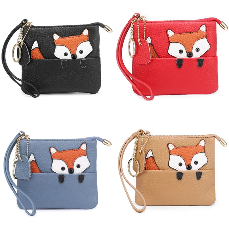 

Cute Pattern Leather Coin Card Key Ring Wallet Pouch Mini Purse Zipper Bag