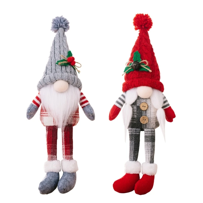 

Christmas Gnomes Faceless Dolls Christmas Decoration for Home Dangle Leg Shelf Sitters Scandinavian Tomtes Ornaments DropShip