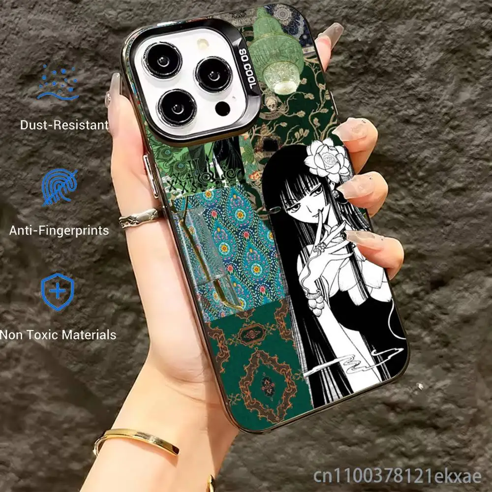Фото Чехол для телефона X-XxxHOLiC Yuko Ichihara для iPhone 17, 16, 15, 14, 13, 12, 11, Pro, Max, Plus, мягкий, черный №4