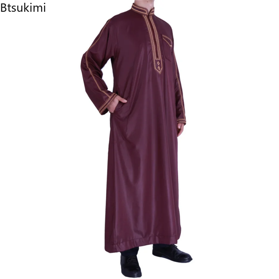 Muslim Fashion Abayas Islam Men Robe Muslim Dresses Djellaba Homme Fashion Solid Shirts Arabic Dress Ethnic Men's Clothing Gift
