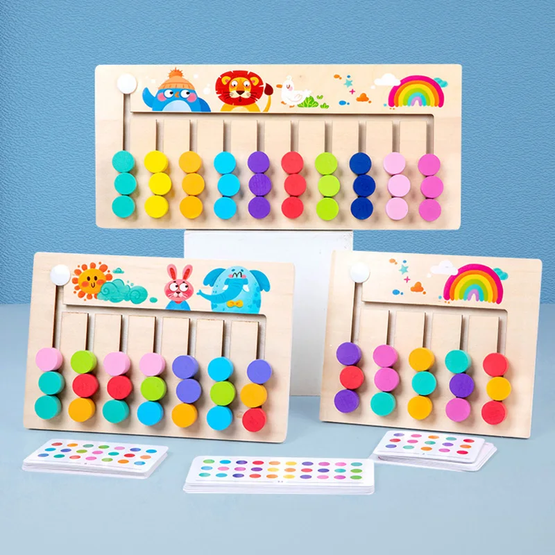 

Детские обучающие игрушки Монтессори, деревянные подходящие цвета, занятая доска, головоломка для мозга, логическая игра, пазлы для малышей, игрушки для путешествий, подарки