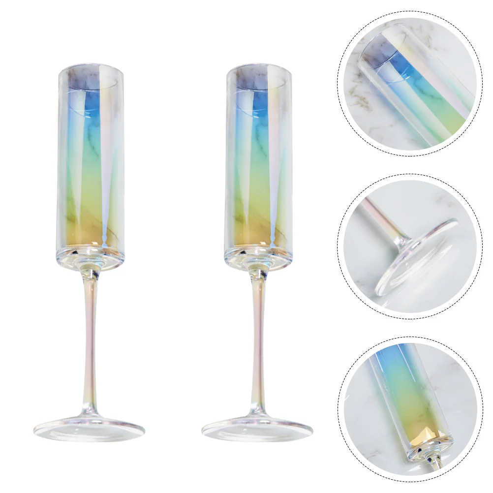 

Cupsglass Champagne Water Personalised Brandy Party Footed Rainbow Glasses Goblets Decorative