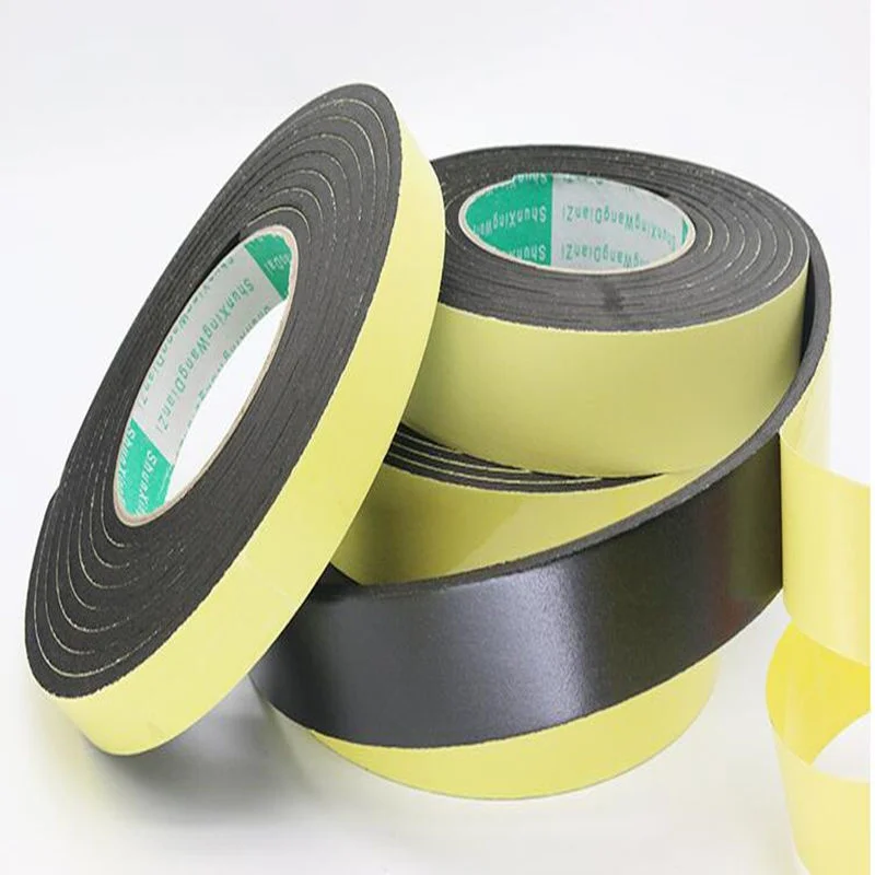 

5MM 8MM 10MM thickness Strong adhesion EVA black sponge foam rubber tape anti-collision seal strip
