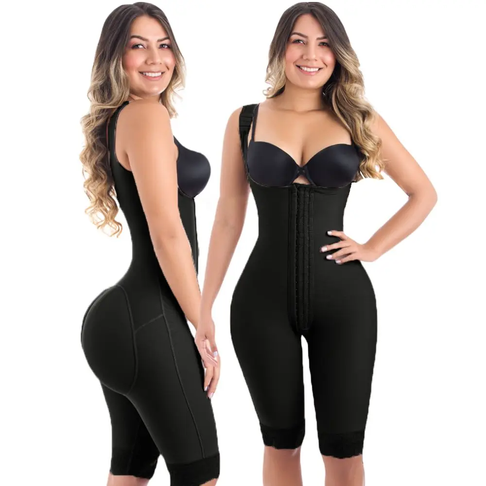 Fajas Compression Fabric Abdominal Control Adjustable Shoulder Clasps and Natural Buttock Lift System