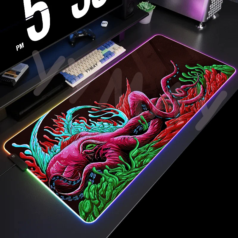 Настольный коврик для мыши, коврик для игровой клавиатуры RGB, подставка для мыши для геймеров XXL, коврики для мыши, дизайнерские коврики для мыши