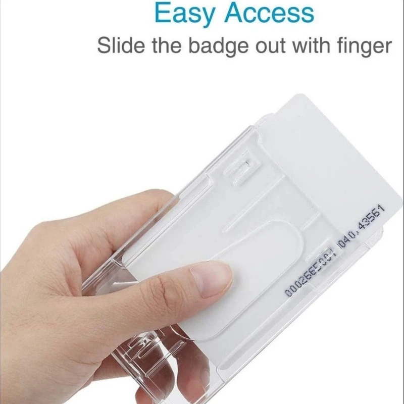 Прозрачный двойной слот для карт держатель идентификационной бирки с катушкой