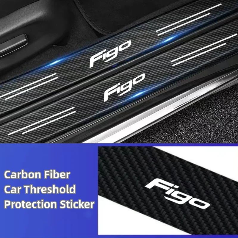 

Carbon Fiber Car Sticker DIY Paste Protector Strip Auto Door Waterproof Protect Film for Ford FIGO Emblem