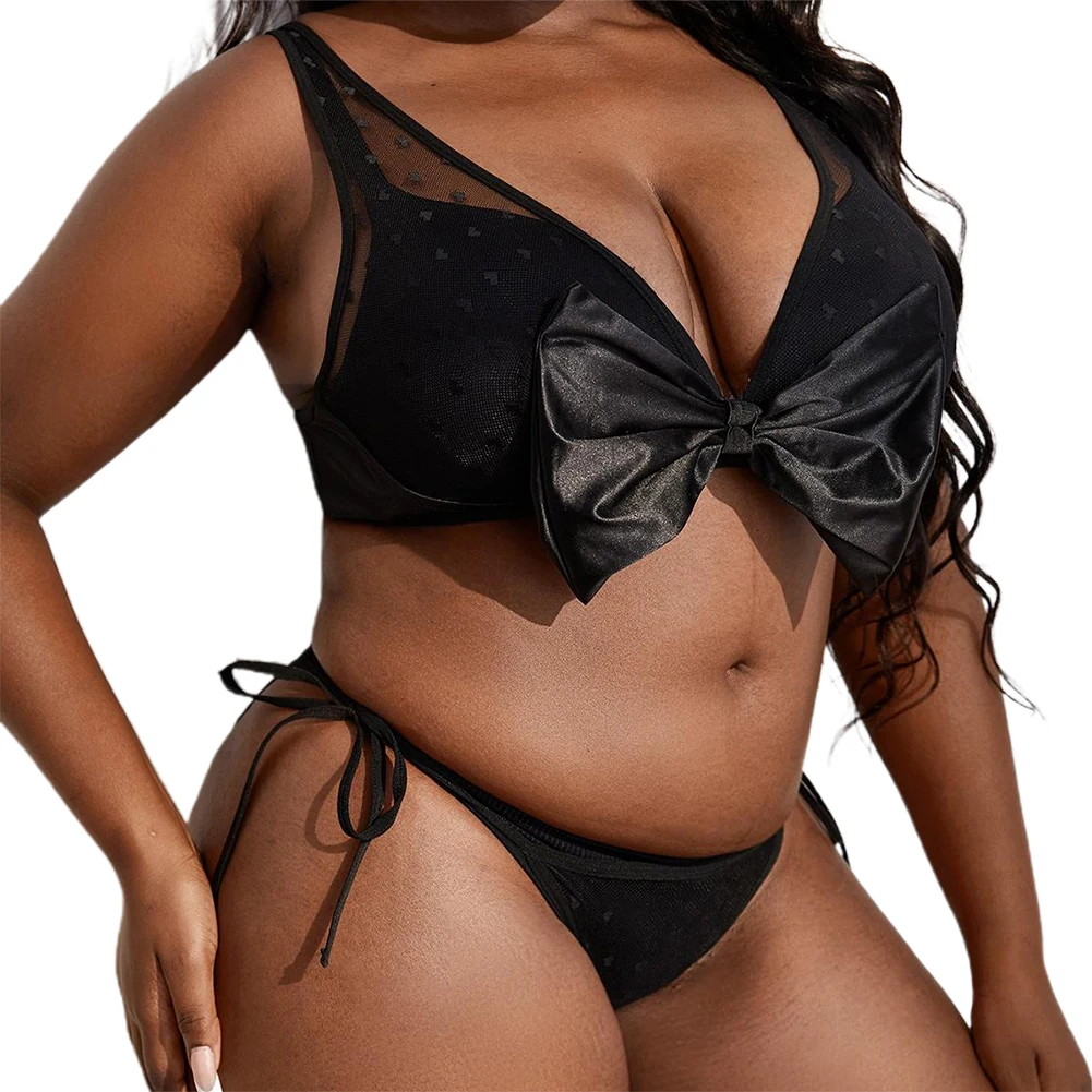 

New Style XL~4XL Plus Size Women Lace Sexy Lingerie Bralette Bra 2 Piece Set Pajamas Sleepwear Soft And Comfortable