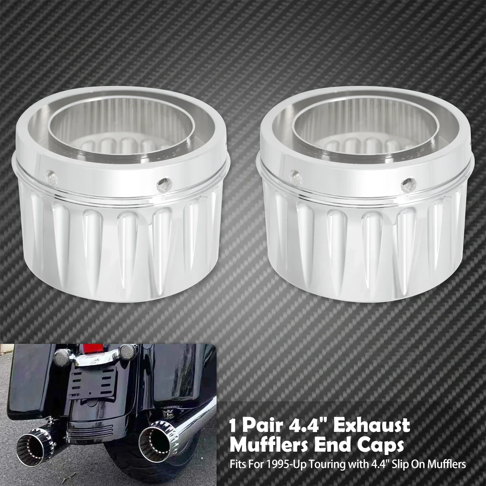 

Мотоциклетные наконечники глушителей без шнуровки 4,4 дюйма, торцевые заглушки для Harley Touring Road King FLHR Electra Street Road Glide CVO 1995-23