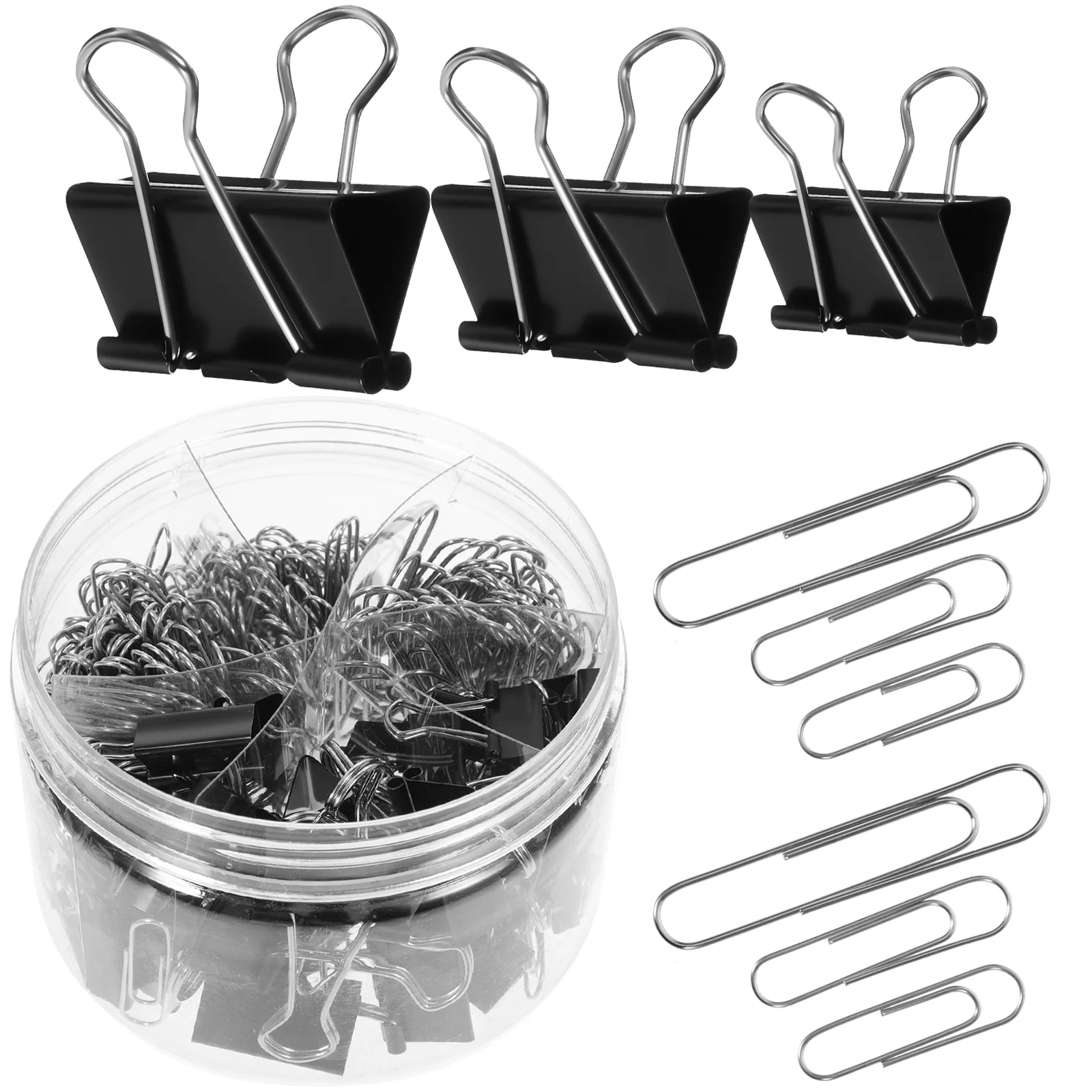 

Black Folders Large Binder Clips Paper Office Supplies Paperclips Metal Holders Desk Assorted