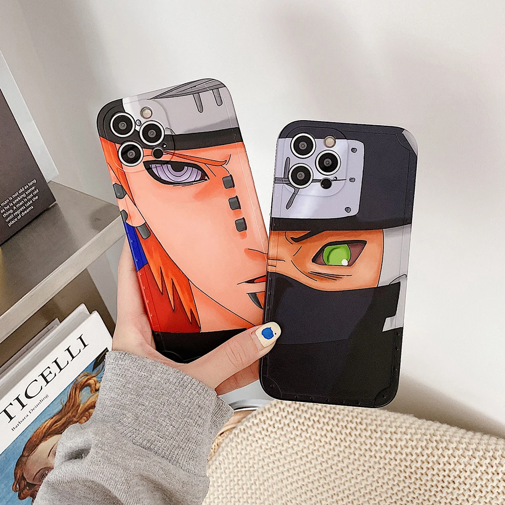 

2022 Naruto Kakashi Sasuke Anime Phone Cases For iPhone 13 12 11 Pro Max XR XS MAX X Cartoon Fashion Couple Anti-drop Soft Cover