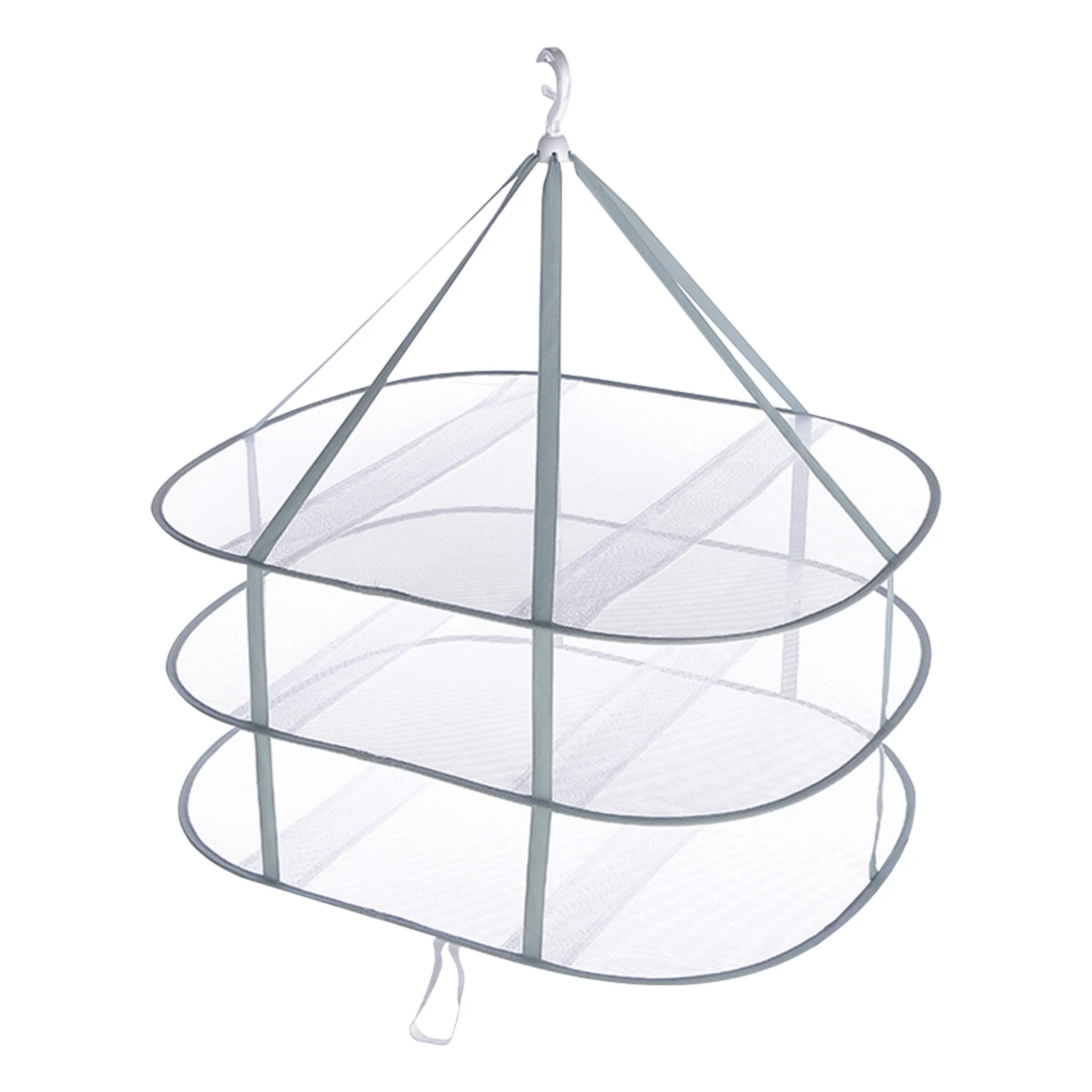 

Household Bathroom Windproof Save Space Socks Underwear Sealing Clothes Drying Basket Portable Foldable 3 Tier Mesh Cloth