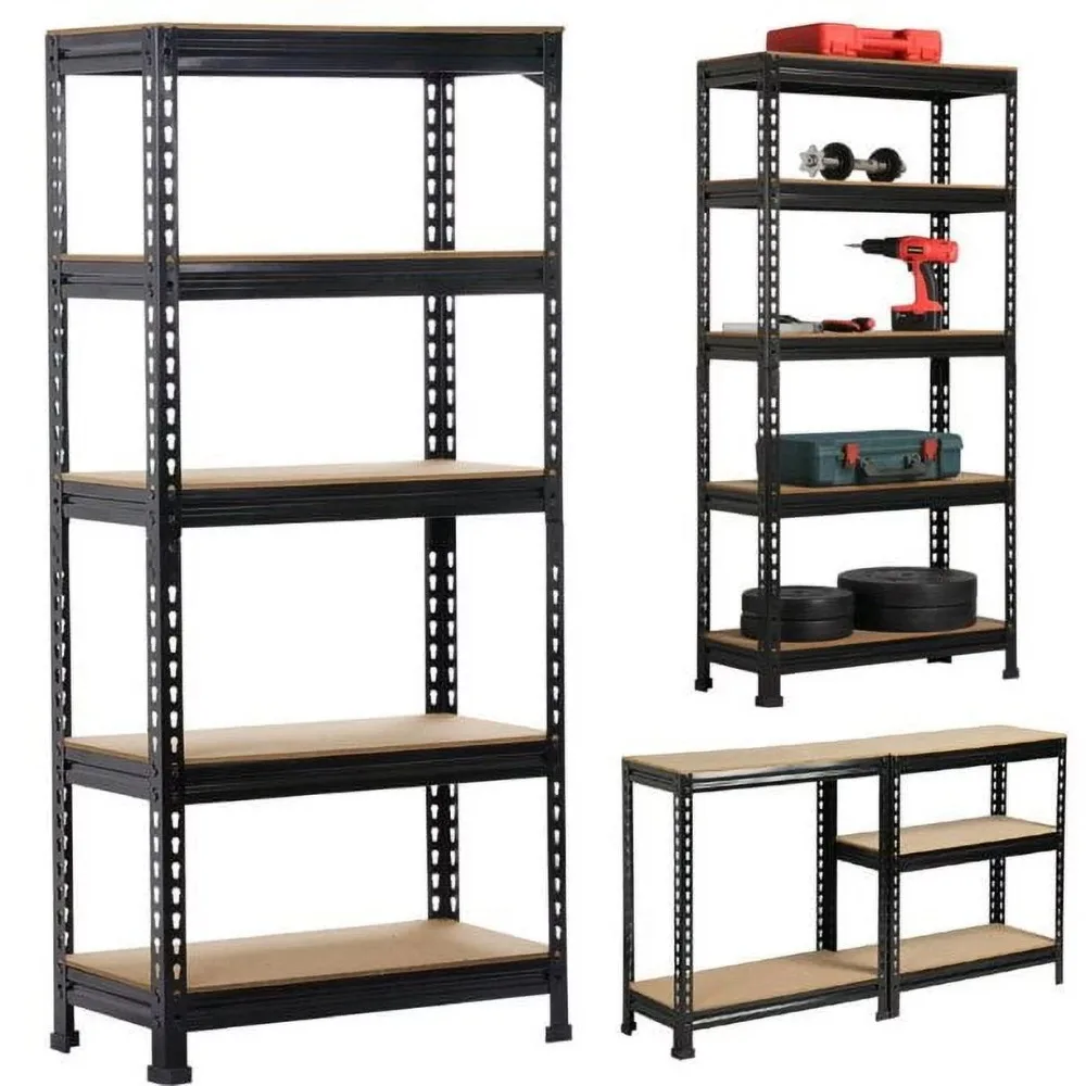 

27.6"W x 12"D x 59"H 5-Tier Shelves Organizer Black Things for the Home Gadgets Organizers Storage Shelf Organization Garden