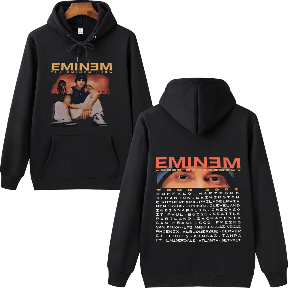 

Худи Eminem Anger Management Tour 2002, винтажная забавная Толстовка в стиле Харадзюку с изображением Рика, Модный пуловер с длинным рукавом для мужчин и женщин
