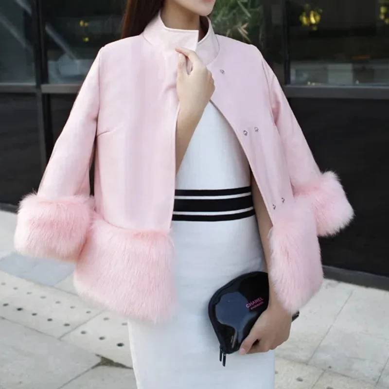 Brand New Big Fur Collar Winter Coat Women Fashion Warm Thick Loose Parkas Casual Hooded Long Sleeve Faux Fur Jacket Coats Mujer