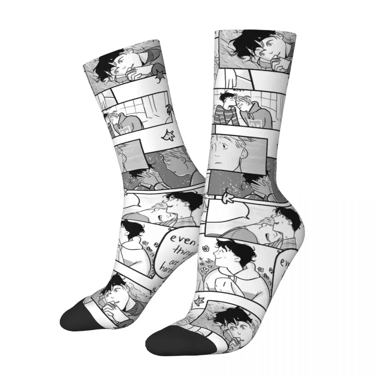 

Носки унисекс Зимние теплые, Повседневные Дышащие баскетбольные, с рисунком сердечек, ЛГБТ манги, романтика, Ник Чарли яои