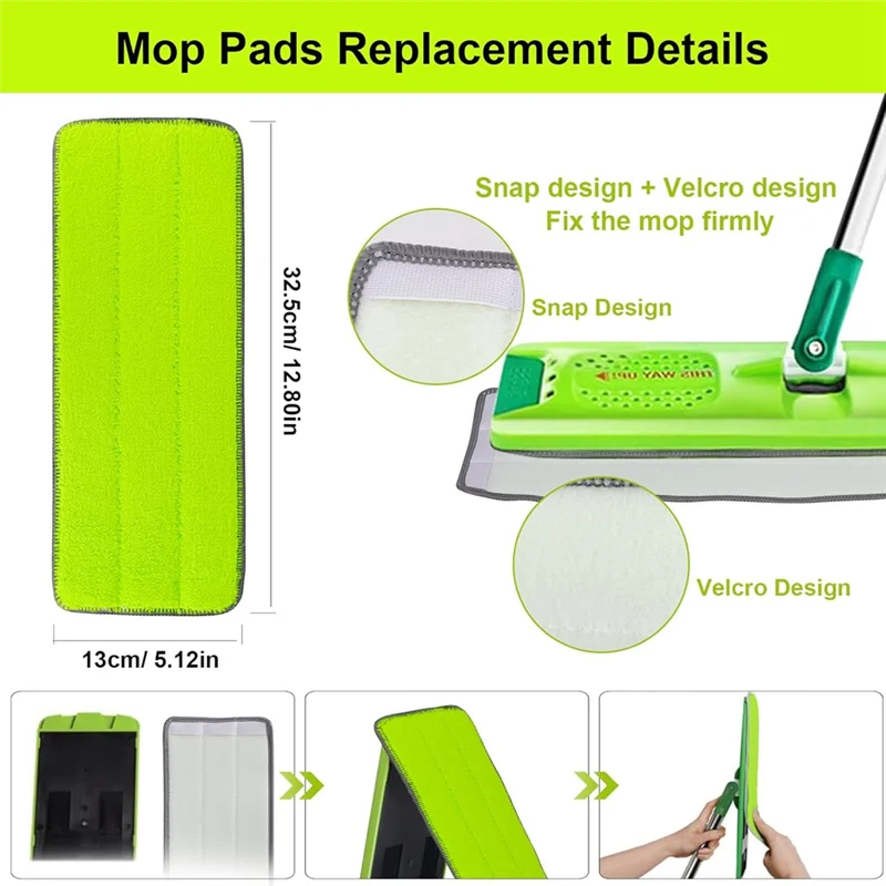 M12K-12 Pcs Replacement Mop Refills For Libman Rinse 'N Wring Mop For Multi-Surface Floor Washable Microfiber Cloth Mop Head Pad (art.: 3920d06886700) - 3920d06886700