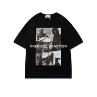 the new 2022 t shirt mens summer dog letter printed t shirt hip hop streetwear cotton oversized loose washed top tees